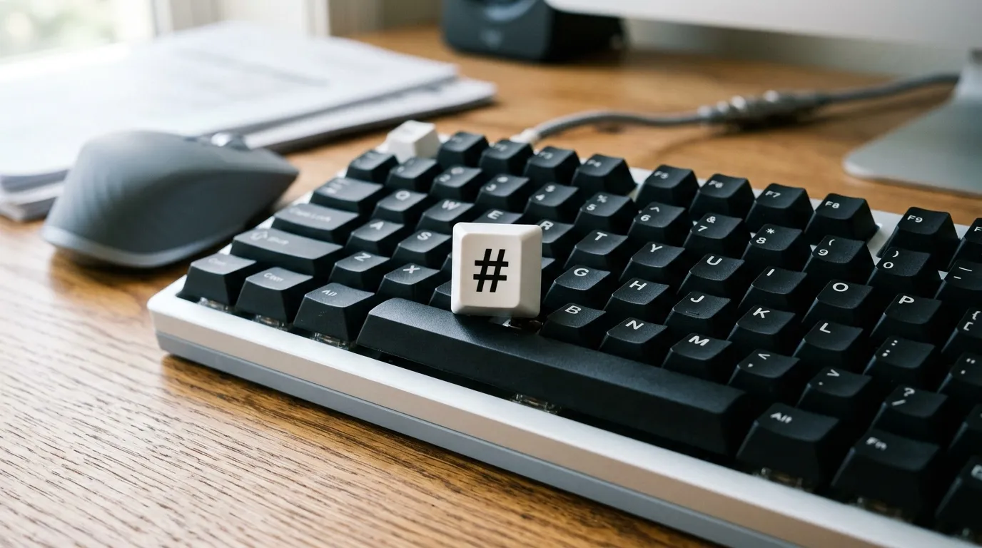Comment faire le hashtag sur Mac : taper le symbole # (dièse) sur votre clavier