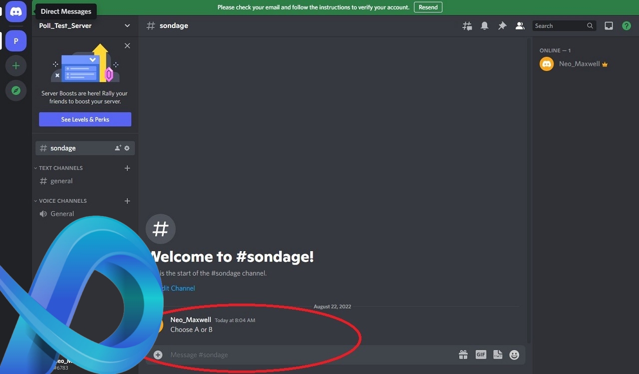 Faire un sondage Discord sur PC