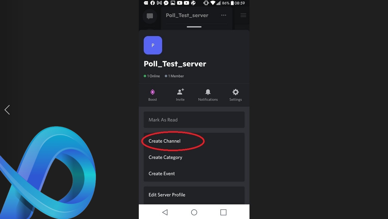 Faire un sondage Discord sur mobile