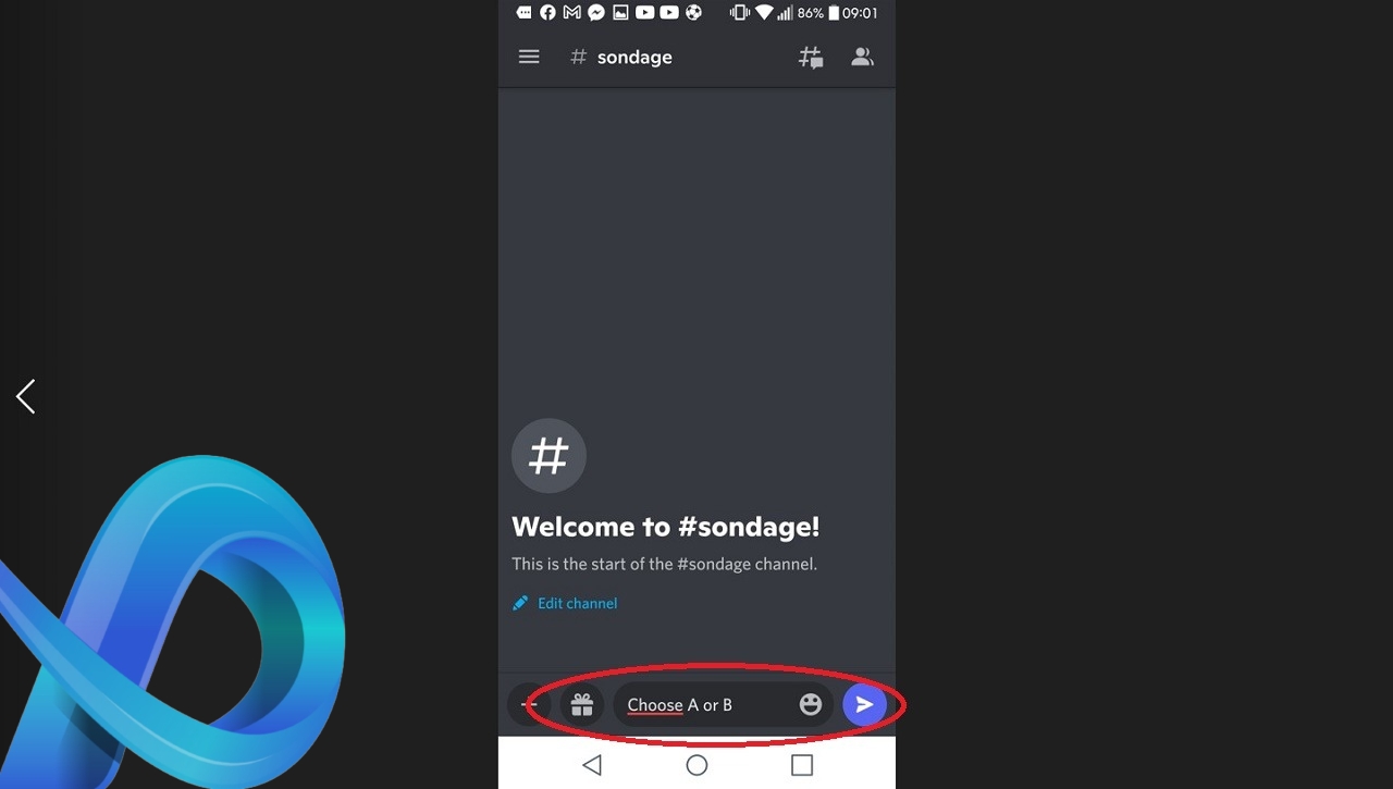 Faire un sondage Discord sur mobile