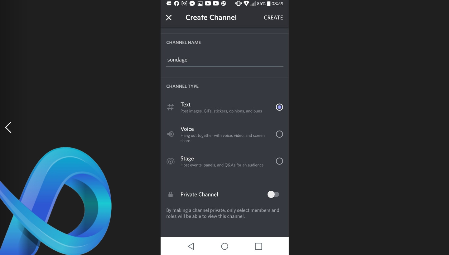 Faire un sondage Discord sur mobile