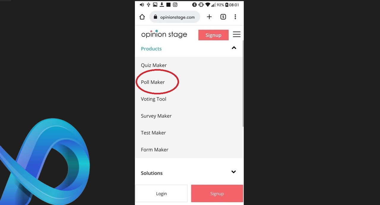 Faire un sondage sur un appareil Android