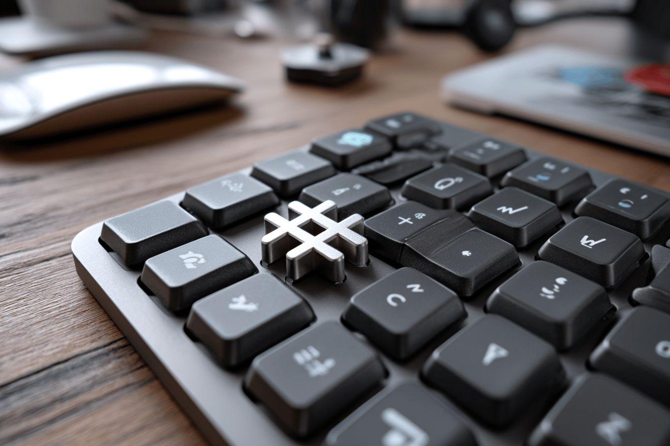 Comment faire le hashtag sur Mac : taper le symbole # (dièse) sur votre clavier