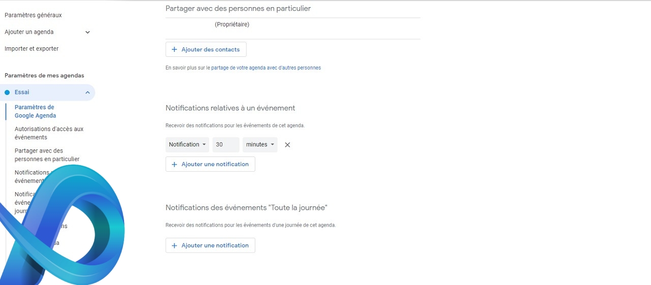 Partager Google Agenda