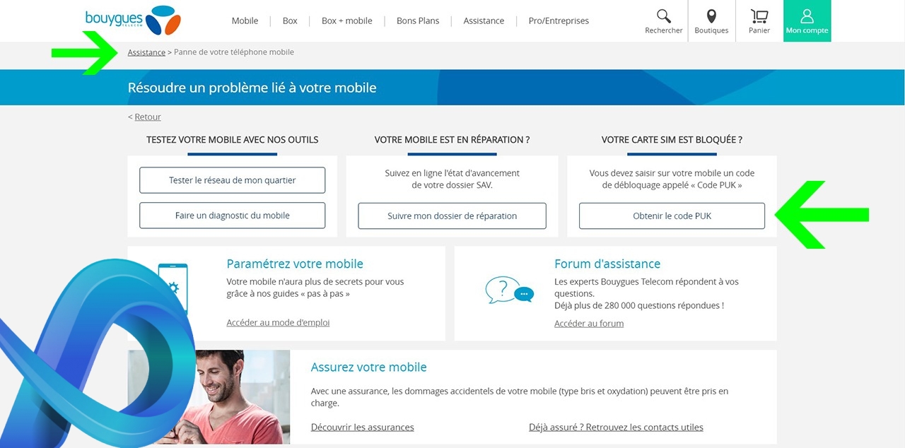 Trouver son code PUK