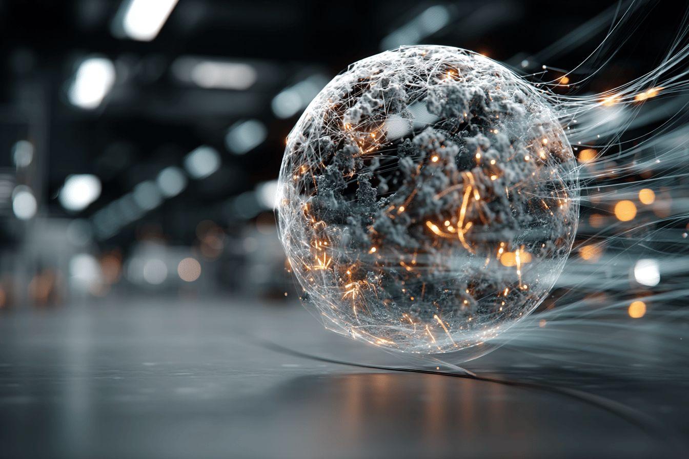 Boule de lumière connectée avec des étincelles électriques