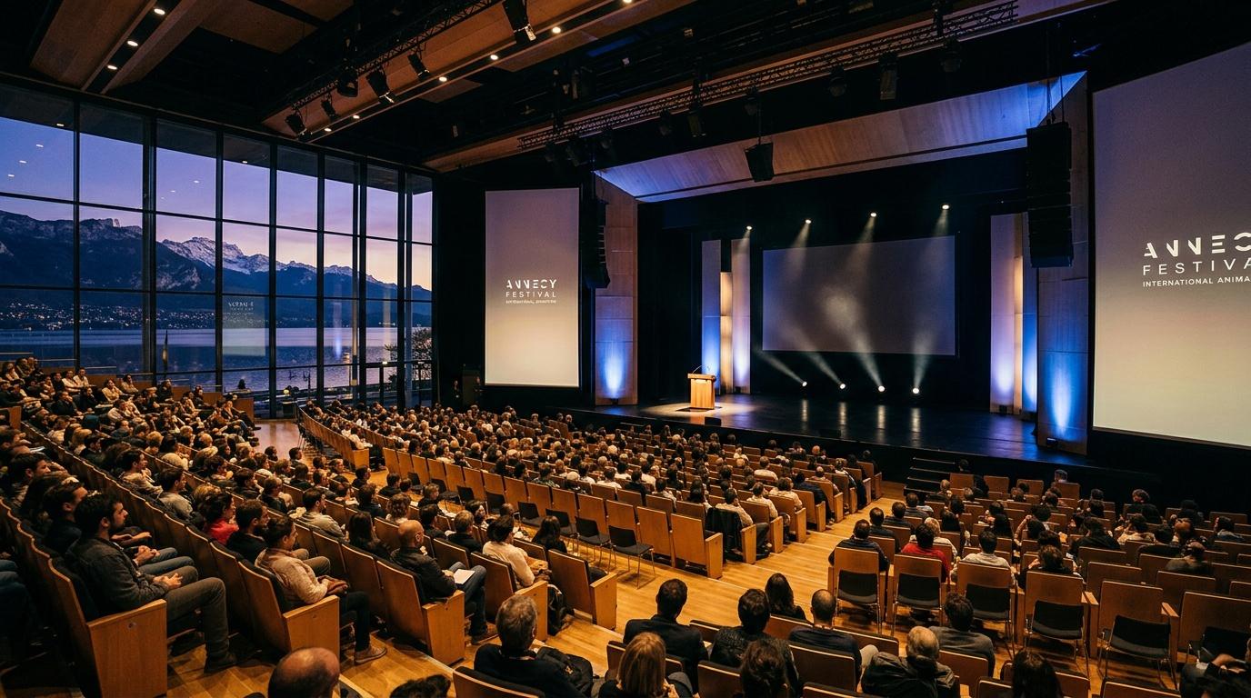 Auditorium rempli lors d'une projection du festival Annecy.