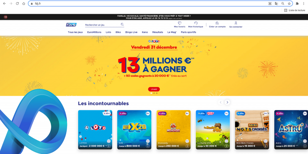 jeux disponibles sur l'application FDJ.fr